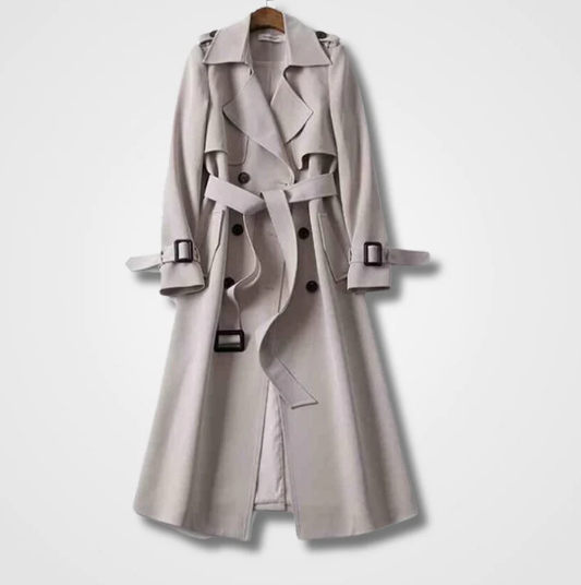Elodie | Women's Classic Buckle Cuff Long Trench Coat