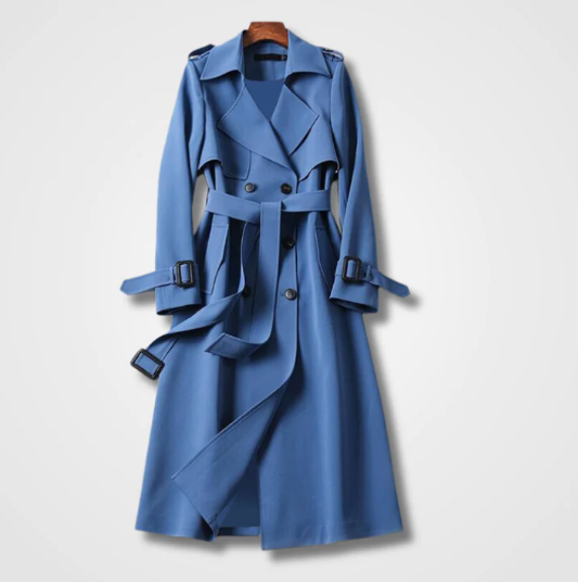 Elodie | Women's Classic Buckle Cuff Long Trench Coat