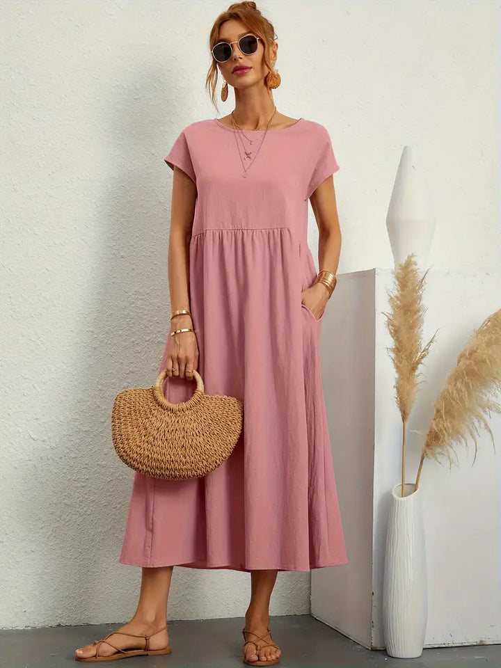 Elspeth | Women's Loose Summer Wedding Guest Midi Dress
