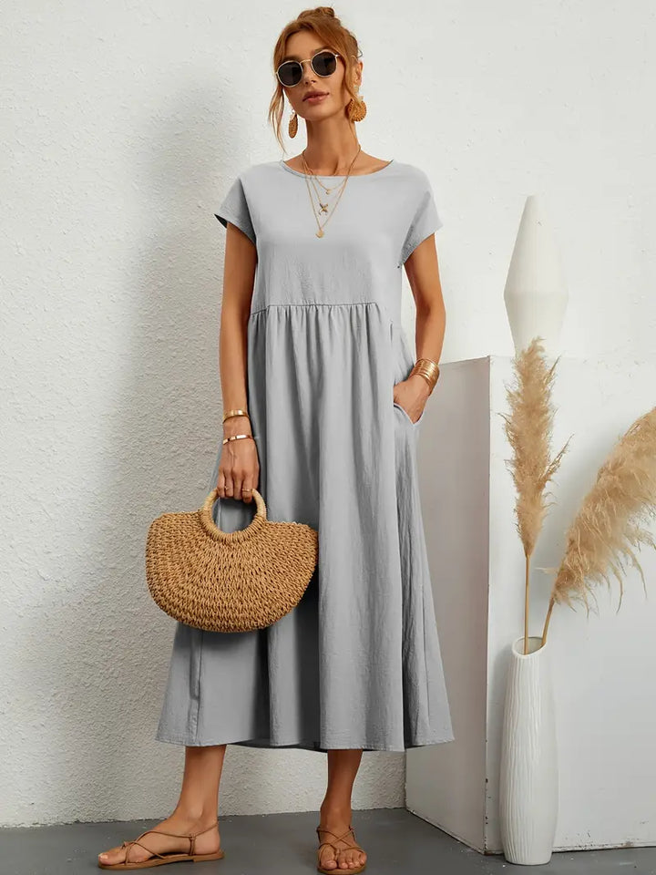 Elspeth | Women's Loose Summer Wedding Guest Midi Dress