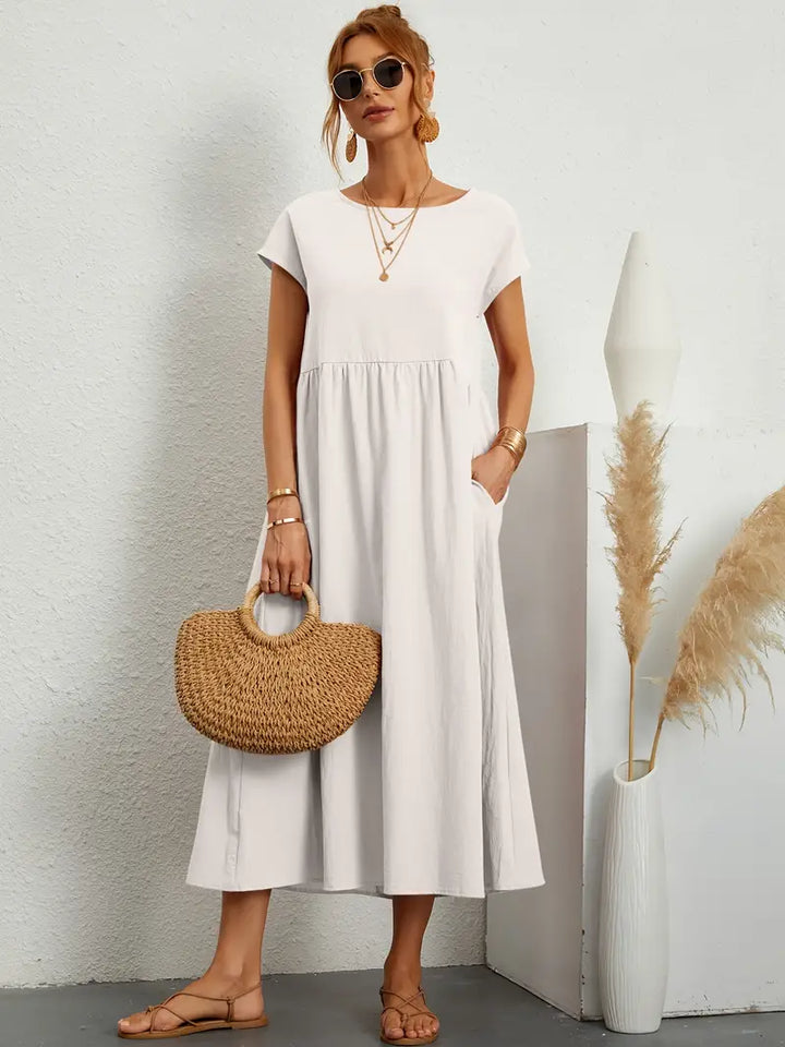 Elspeth | Women's Loose Summer Wedding Guest Midi Dress