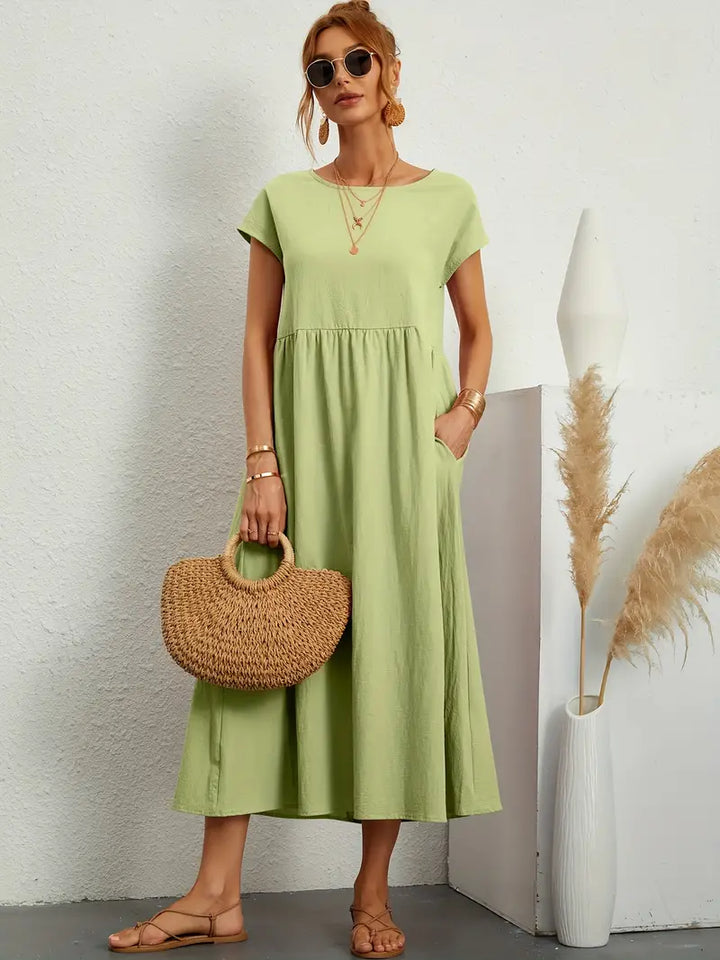 Elspeth | Women's Loose Summer Wedding Guest Midi Dress