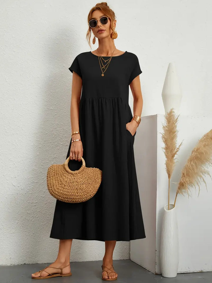 Elspeth | Women's Loose Summer Wedding Guest Midi Dress
