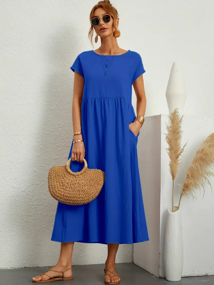 Elspeth | Women's Loose Summer Wedding Guest Midi Dress