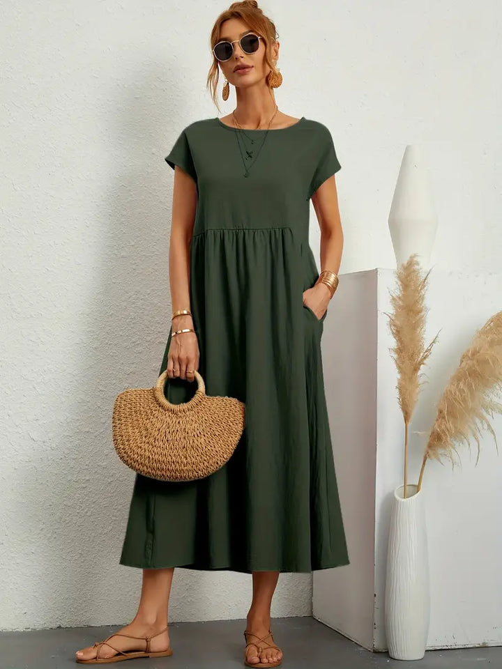Elspeth | Women's Loose Summer Wedding Guest Midi Dress