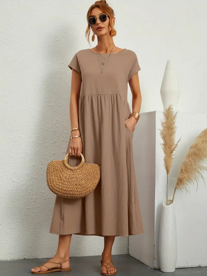 Elspeth | Women's Loose Summer Wedding Guest Midi Dress