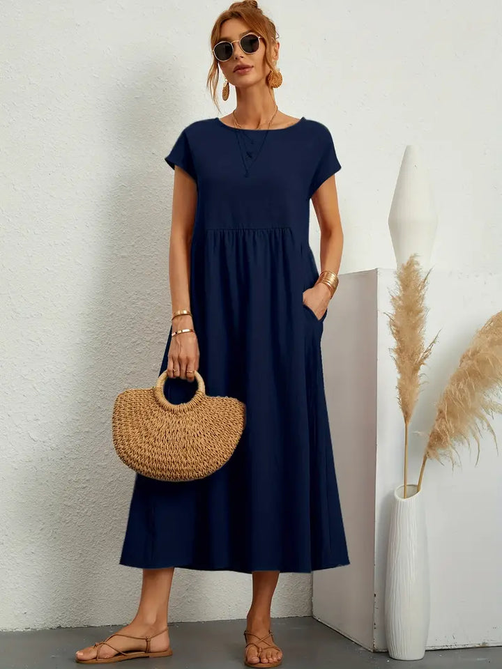 Elspeth | Women's Loose Summer Wedding Guest Midi Dress