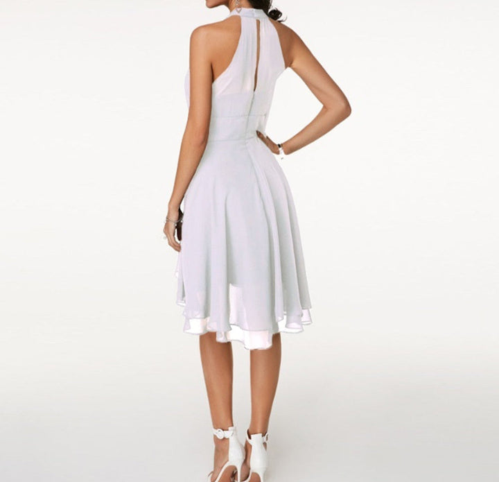 Evelina | Women's Wedding Guest Halter Chiffon Party Dress