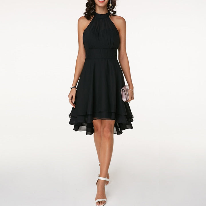 Evelina | Women's Wedding Guest Halter Chiffon Party Dress