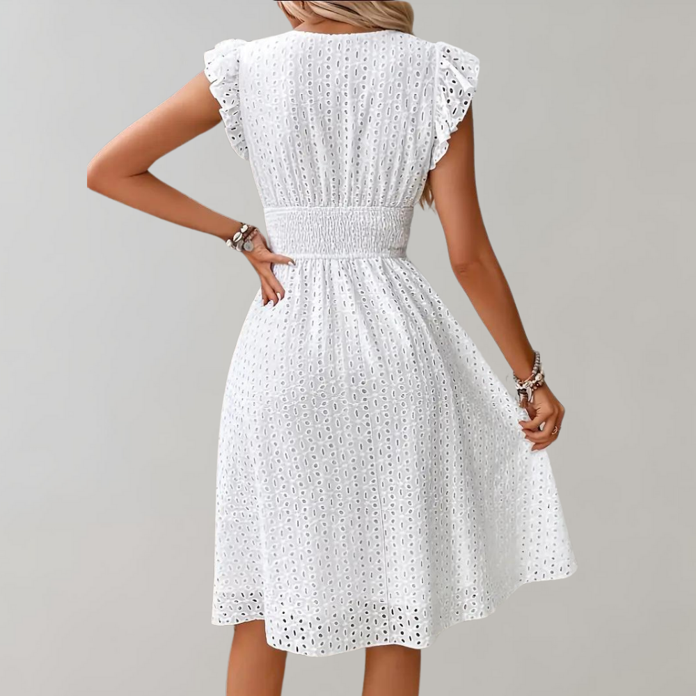 Flora | Elegant Women's Wedding Guest A Line Mini-Dress