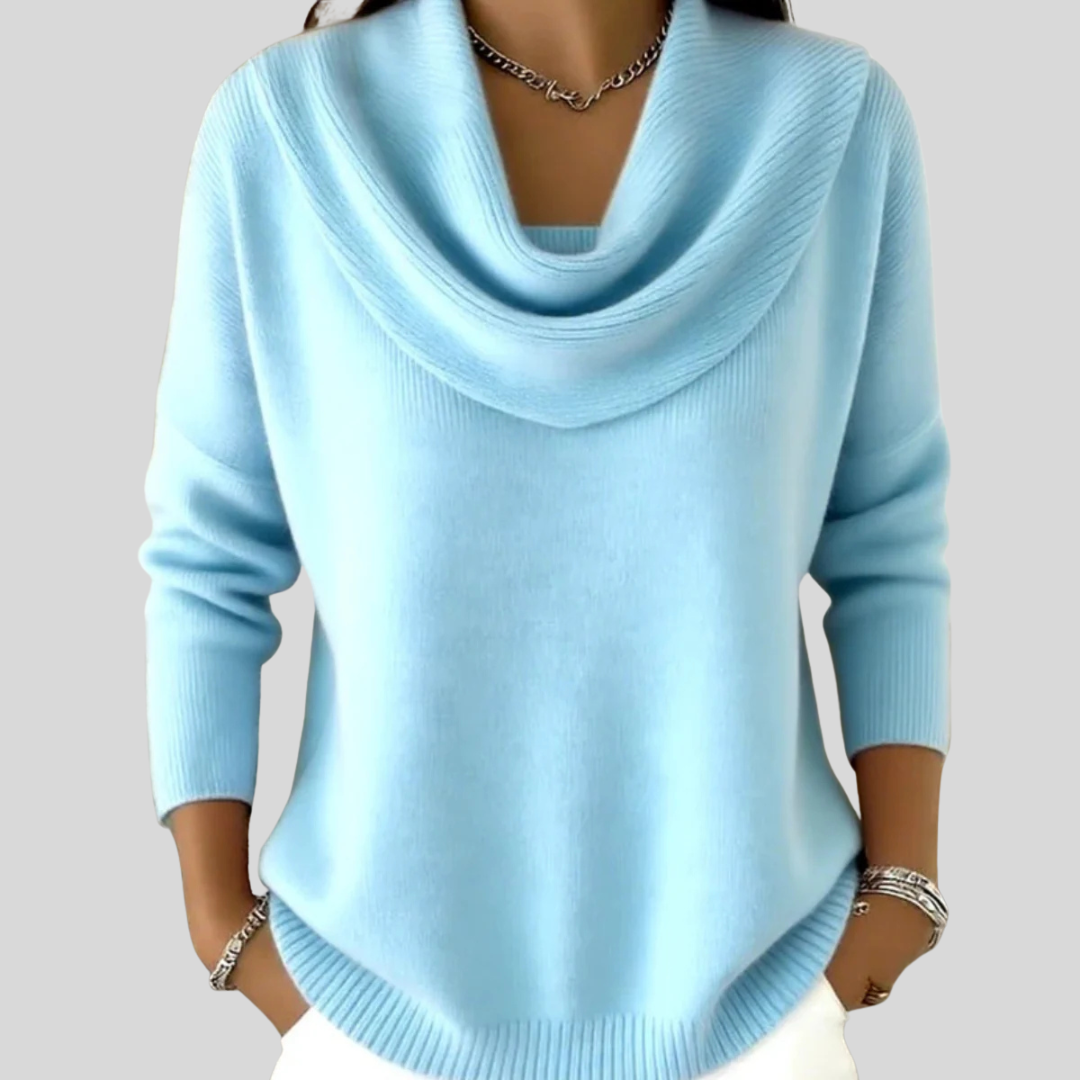 Florence | Women's Draped Cowl Neck Long Sleeve Jumper