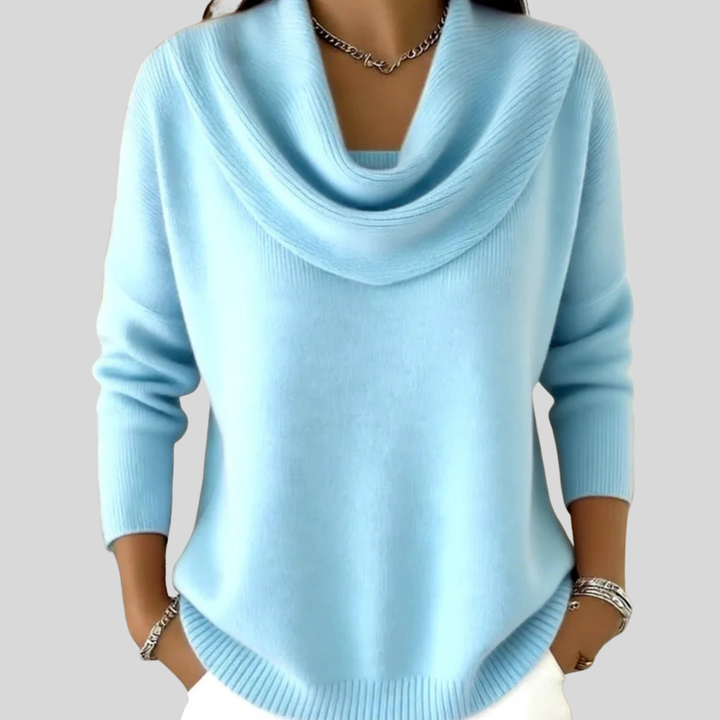 Florence | Women's Draped Cowl Neck Long Sleeve Jumper