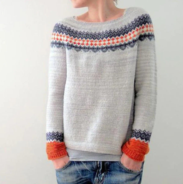 Freya | Women's Fair Isle Yoke Crew Neck Jumper