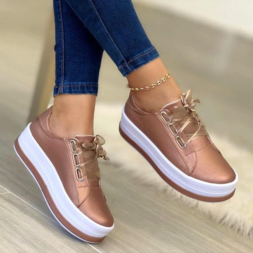 Freya | Women's Orthopedic Platform Lace-Up Sneakers