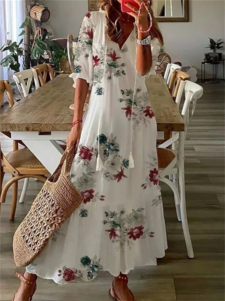 Freya | Women's Summer Maxi Chic Bohemian Dress V Neck