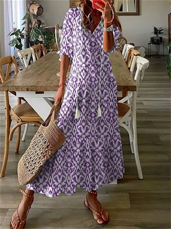 Freya | Women's Summer Maxi Chic Bohemian Dress V Neck