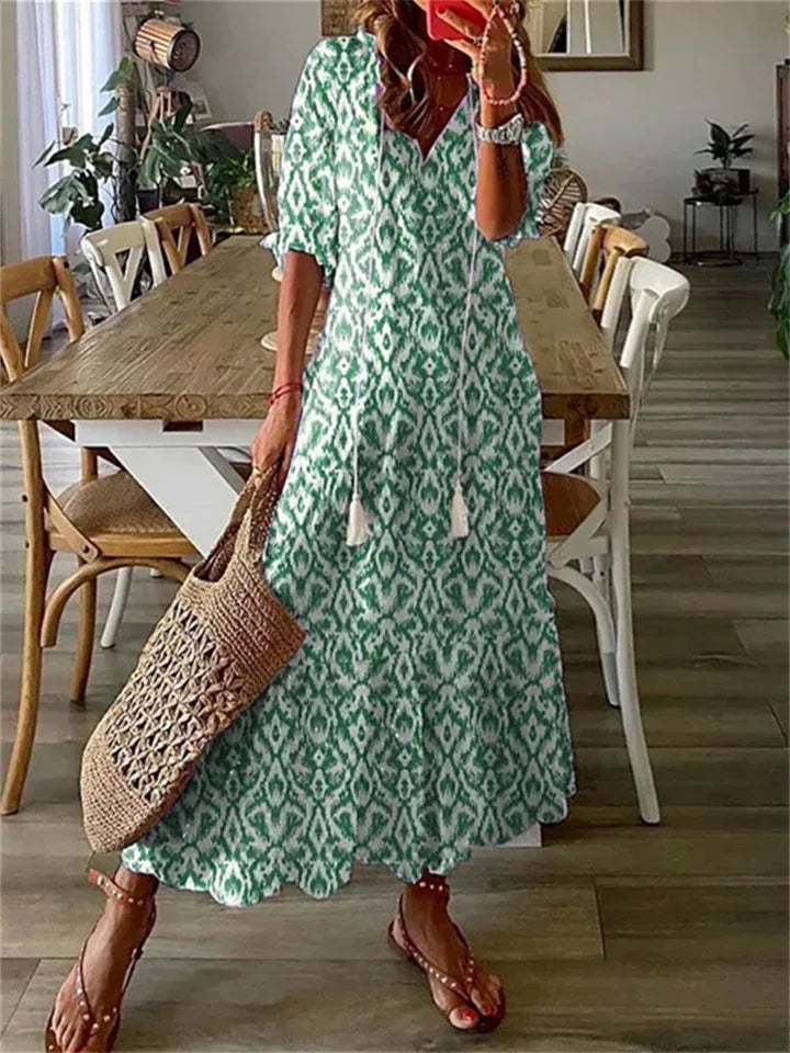 Freya | Women's Summer Maxi Chic Bohemian Dress V Neck