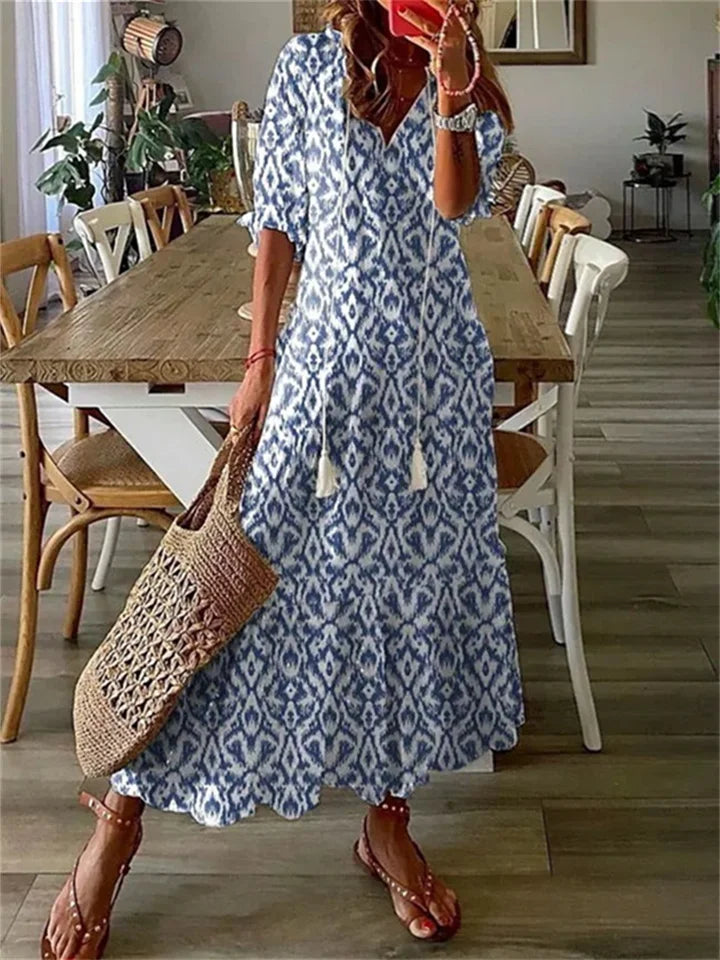 Freya | Women's Summer Maxi Chic Bohemian Dress V Neck