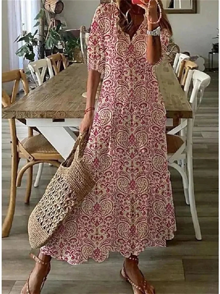 Freya | Women's Summer Maxi Chic Bohemian Dress V Neck