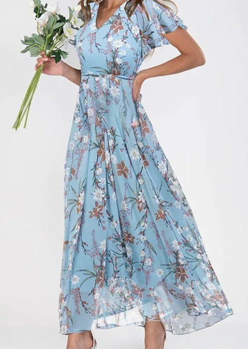 Olivia | Women's Wedding Guest Colorful Summer Maxi Dress