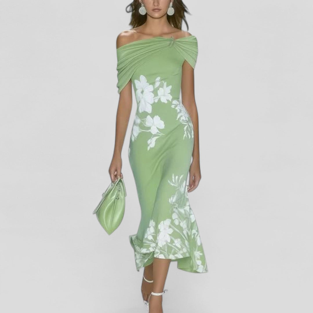 Genevieve | Women's Off-Shoulder Floral Mermaid Maxi Dress