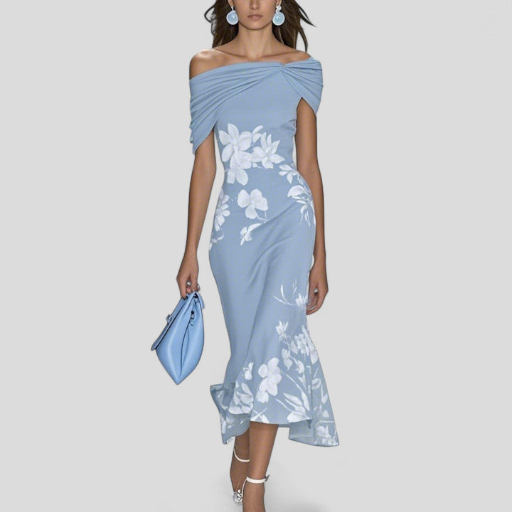 Genevieve | Women's Off-Shoulder Floral Mermaid Maxi Dress