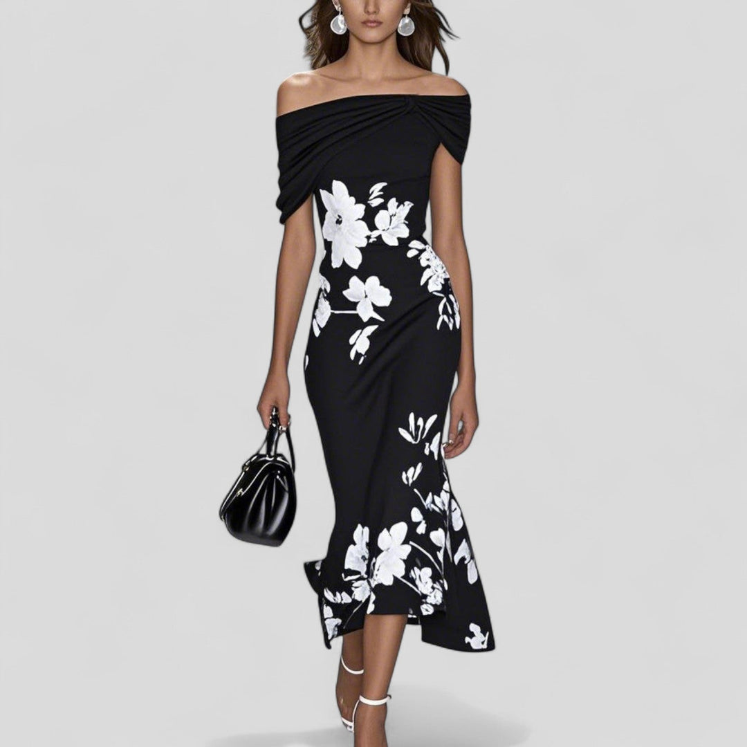 Genevieve | Women's Off-Shoulder Floral Mermaid Maxi Dress