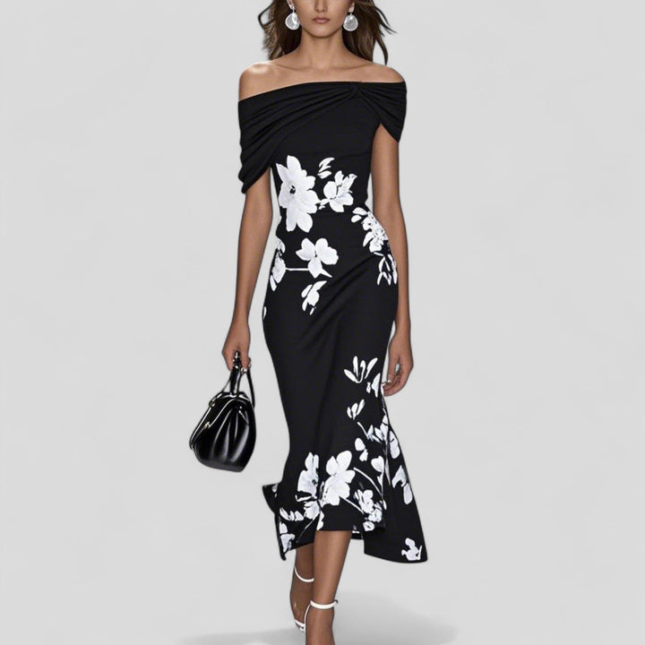 Genevieve | Women's Off-Shoulder Floral Mermaid Maxi Dress