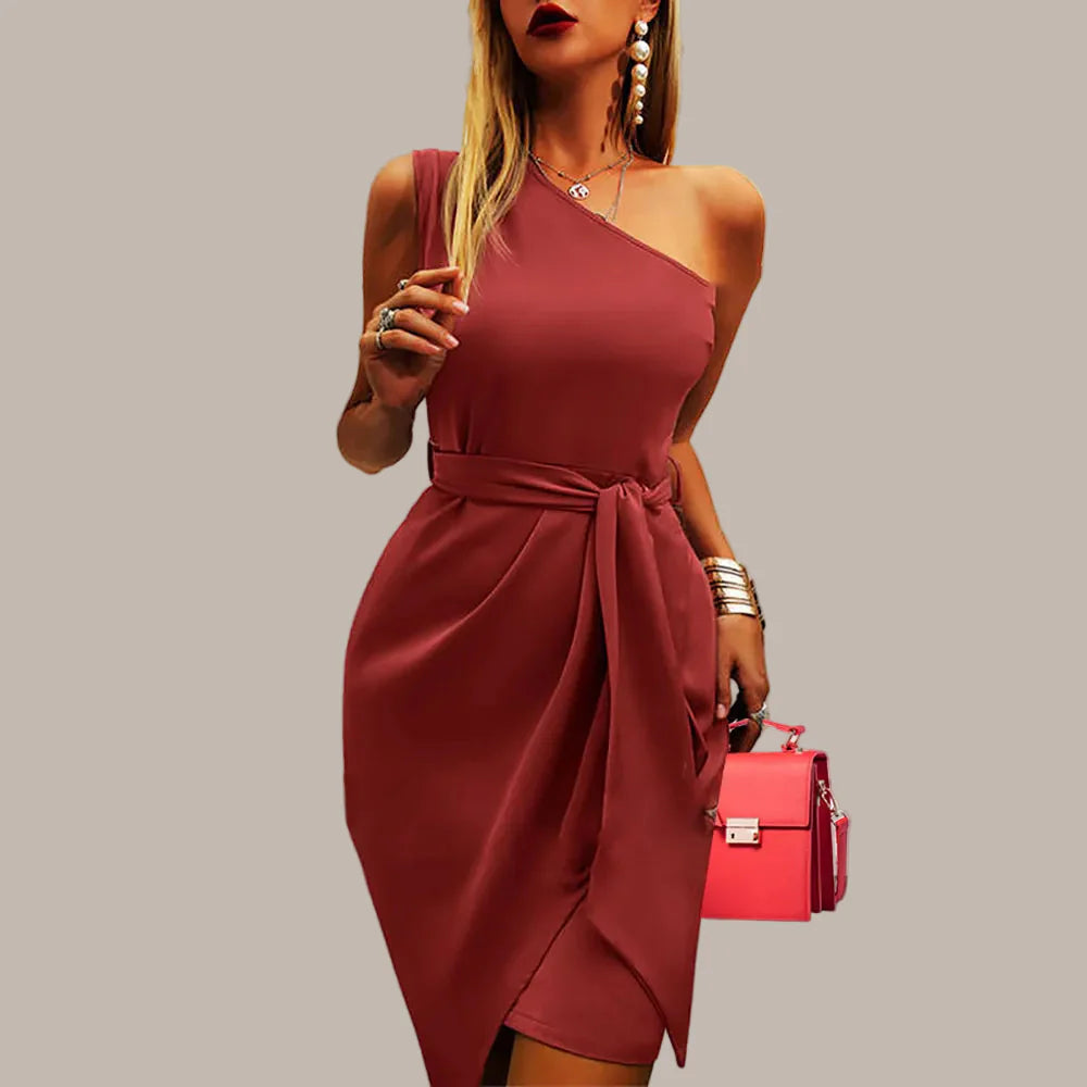 Georgina | Women's Wedding Guest Asymmetric One Shoulder Dress