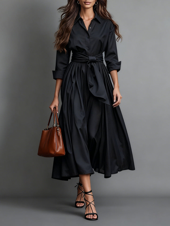 Honoria | Women's Wedding Guest Shirt Collar Midi Dress