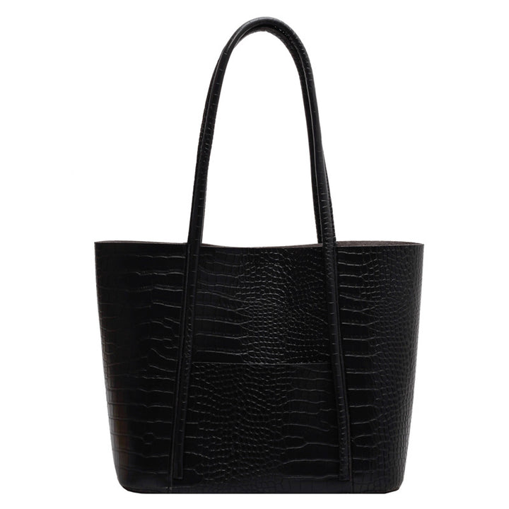 Tote Bag – Crocodile Pattern, Magnetic Buckle, Double Strap