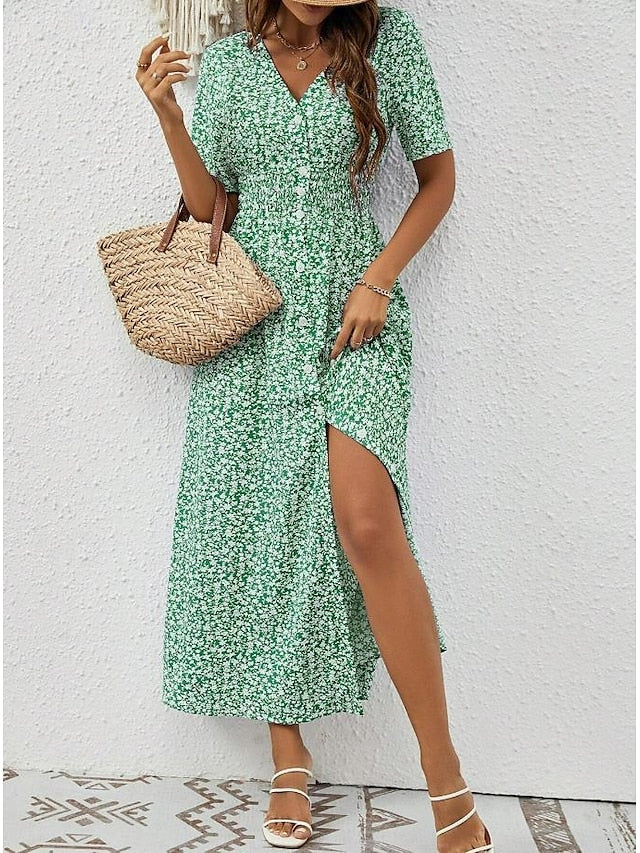 Imelda | Women's V Neck Wedding Guest Maxi-Dress