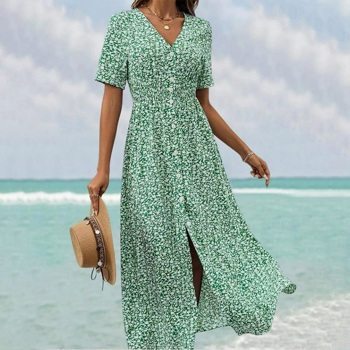 Imelda | Women's V Neck Wedding Guest Maxi-Dress