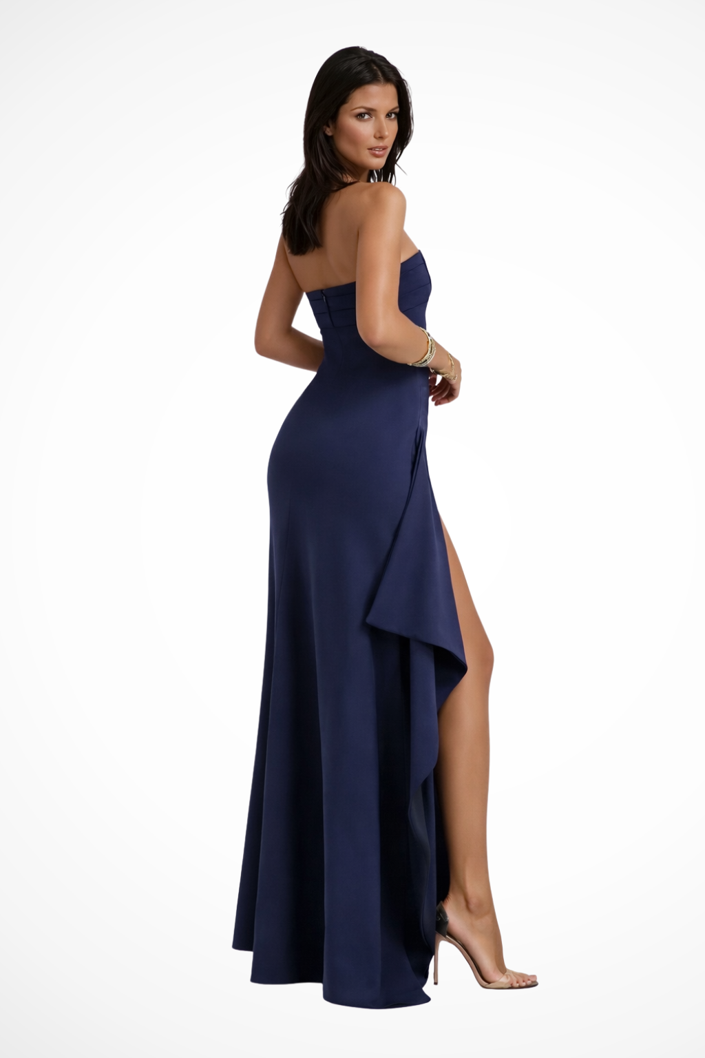 Iris | Women's Wedding Guest Strapless Side-Slit Maxi-Dress