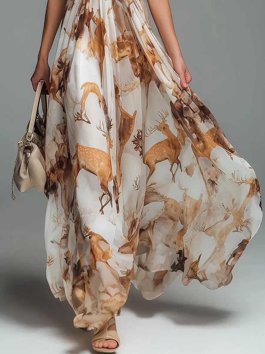Isla | Women's Summer Tropical Floral Halter Maxi Dress