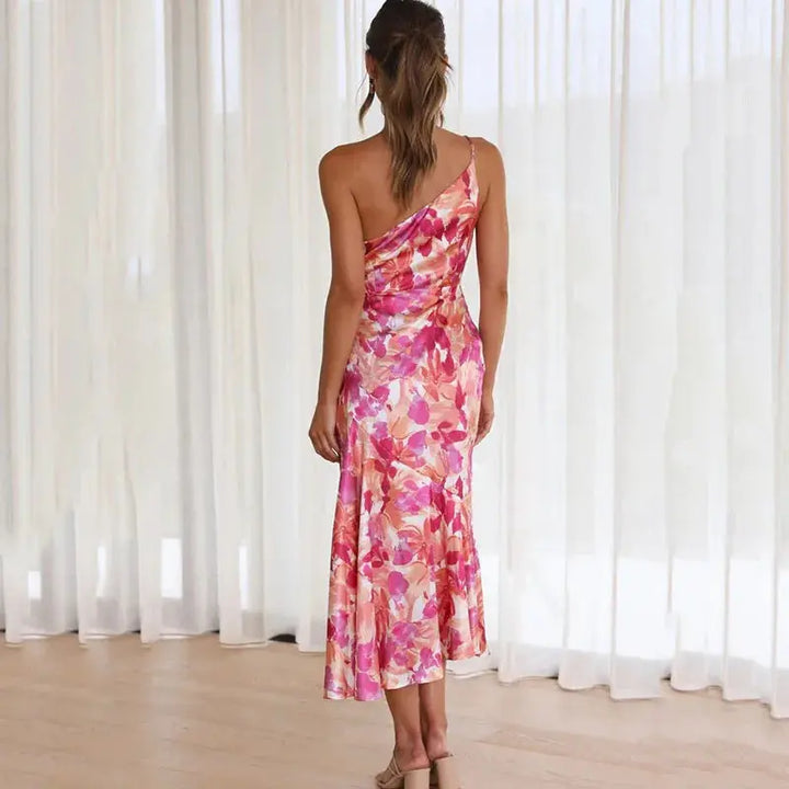 Juliet | Women's One Shoulder Summer Midi Floral Dress