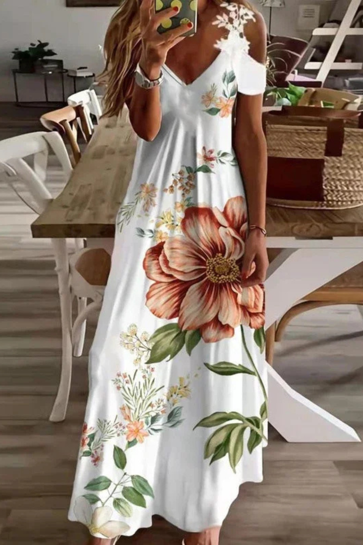Lysandra | Women's Floral Summer Maxi Sleeveless Dress V-Neck