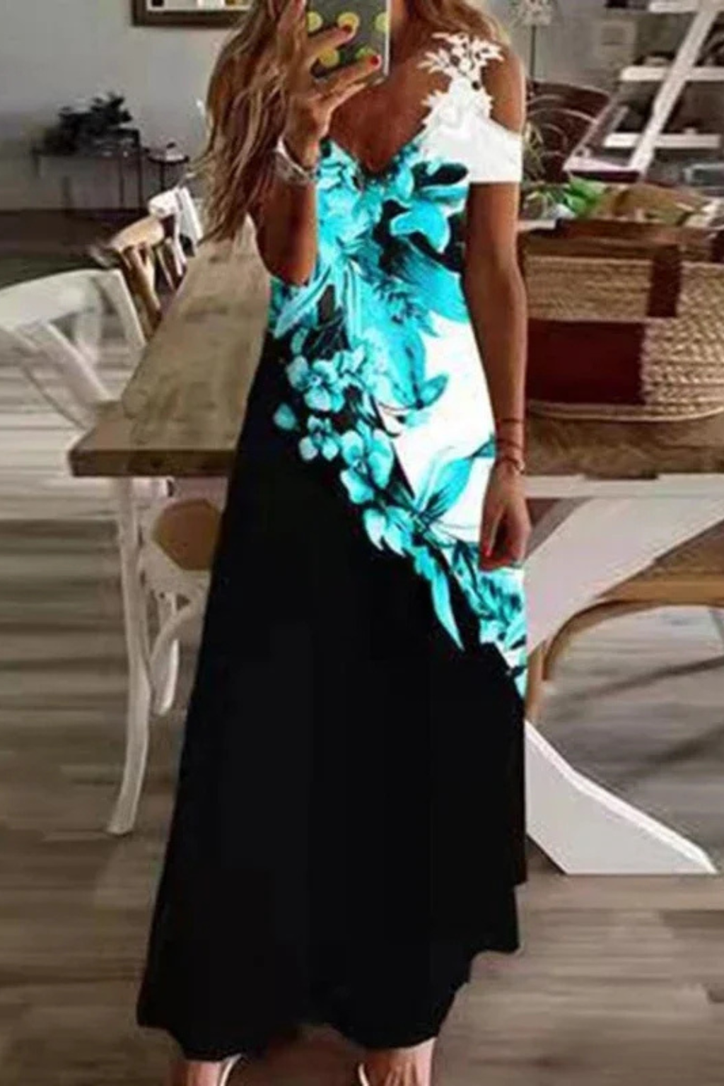 Lysandra | Women's Floral Summer Maxi Sleeveless Dress V-Neck
