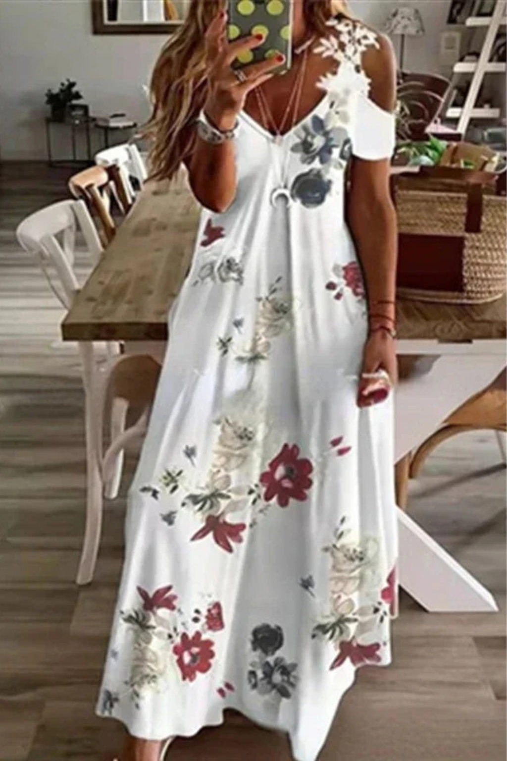 Lysandra | Women's Floral Summer Maxi Sleeveless Dress V-Neck
