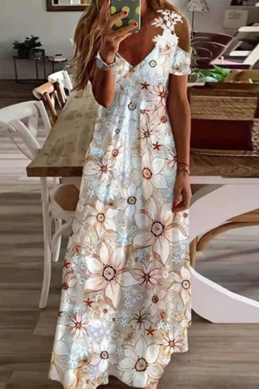 Lysandra | Women's Floral Summer Maxi Sleeveless Dress V-Neck