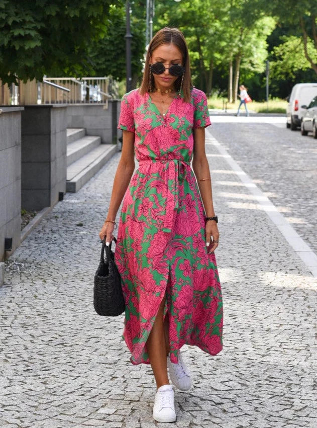Mabel | Women's Summer V Neck Maxi-Dress