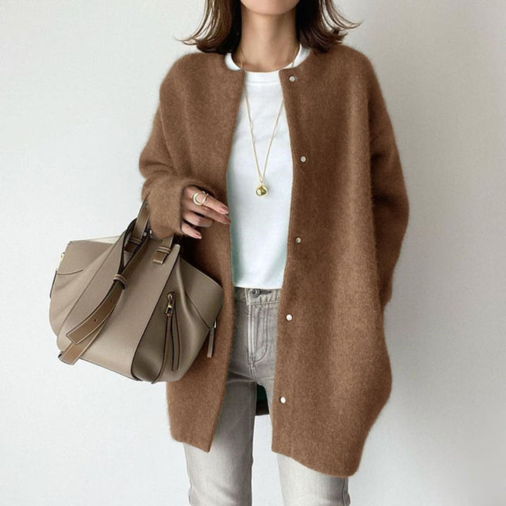 Margot | Women's Oversized Crew Long Sleeve Longline Cardigan