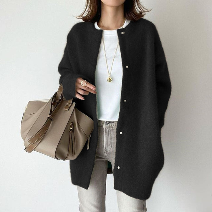 Margot | Women's Oversized Crew Long Sleeve Longline Cardigan