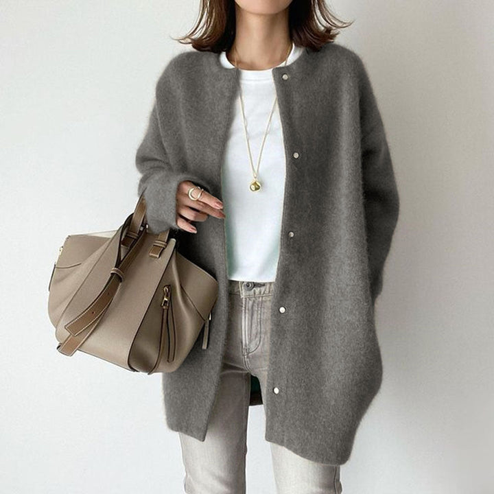 Margot | Women's Oversized Crew Long Sleeve Longline Cardigan
