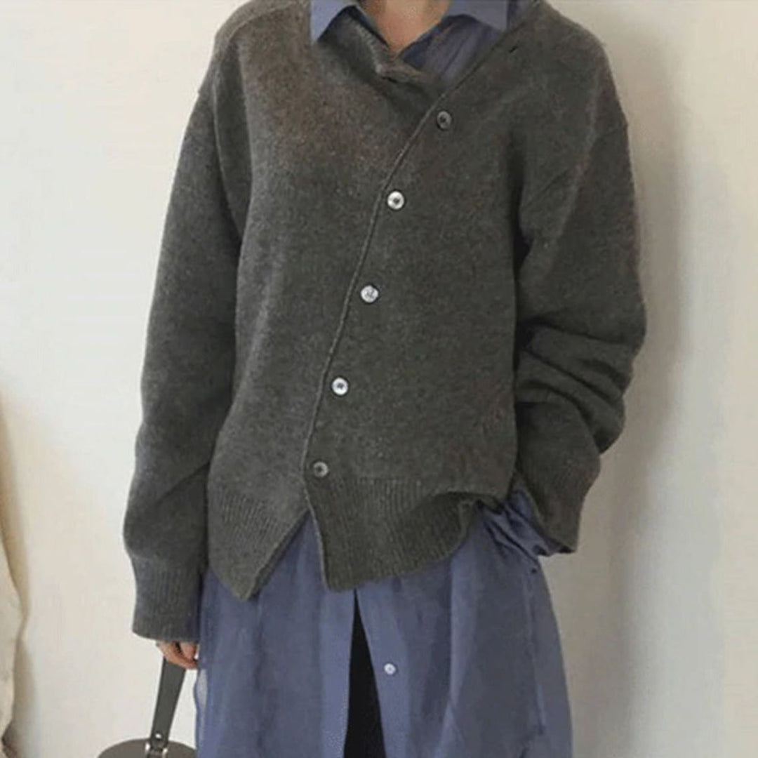 Matilda | Women's Oversized V-Neck Button Front Longline Cardigan