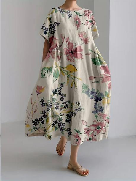 Mei | Women's Summer Maxi Floral Dress Relaxed Fit