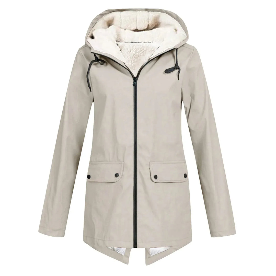 Millie | Women's Hooded Zip-Front Long Sleeve Trench Coat