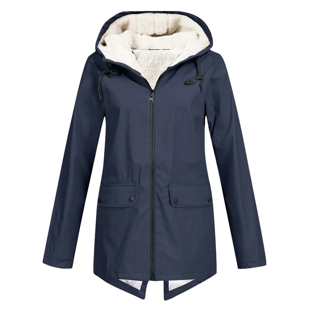 Millie | Women's Hooded Zip-Front Long Sleeve Trench Coat