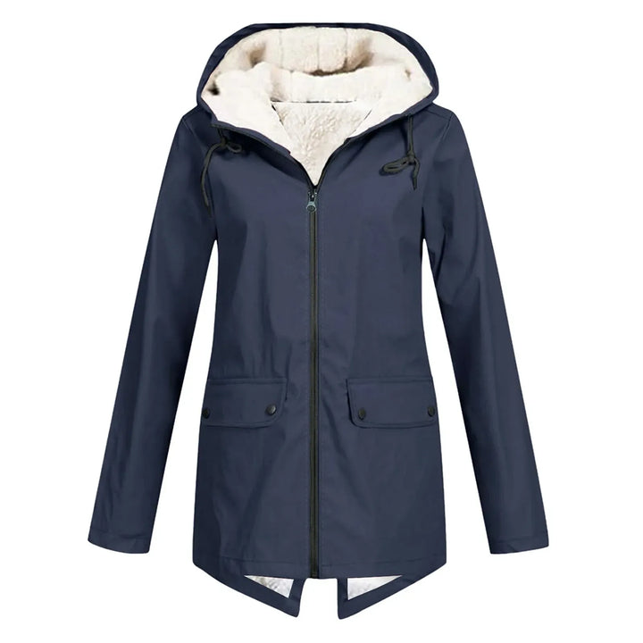 Millie | Women's Hooded Zip-Front Long Sleeve Trench Coat