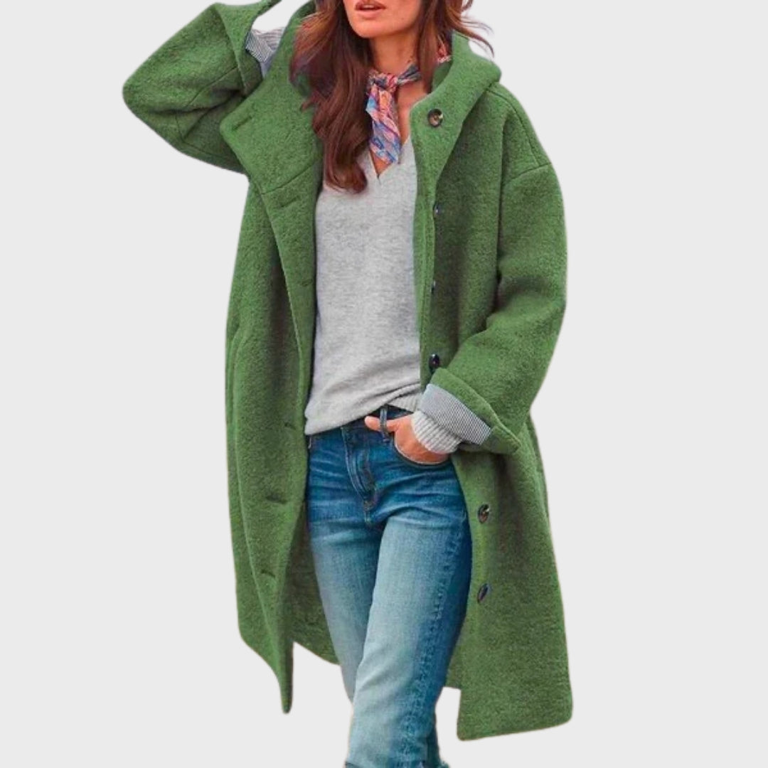 Nora | Women's Oversized Cowl Collar Midi Trench Coat